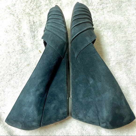 VANELI Women's Pewter Navy peep toe wedge Shimmer size 9N - Picture 6 of 10